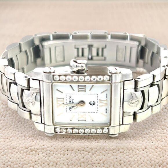Philippe Charriol Diamond Ladies Wristwatch 6.5" Stainless Steel 22.8 mm CH1 - Picture 3 of 11